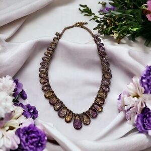 Chic Amethyst and Gold Necklace